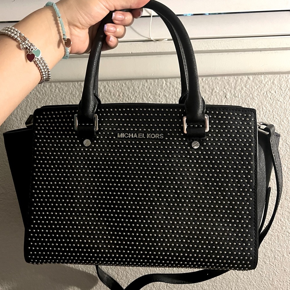 Michael Kors black studded purse